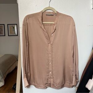 Vince Dusty Rose Silk Blouse